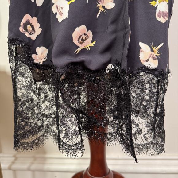 Lela Rose Midnight Floral Lace Hem Double Breasted Wrap Dress Size 2 NWT - Picture 6 of 16